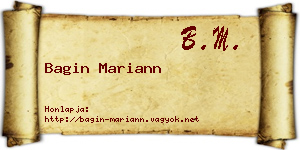 Bagin Mariann névjegykártya